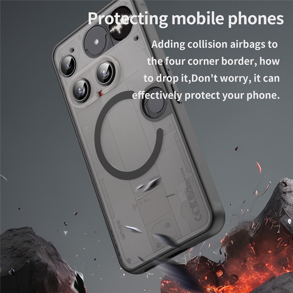 Matta zselés tok MagSafe tokkal Nothing Phone (3) 5G-hez - fekete
