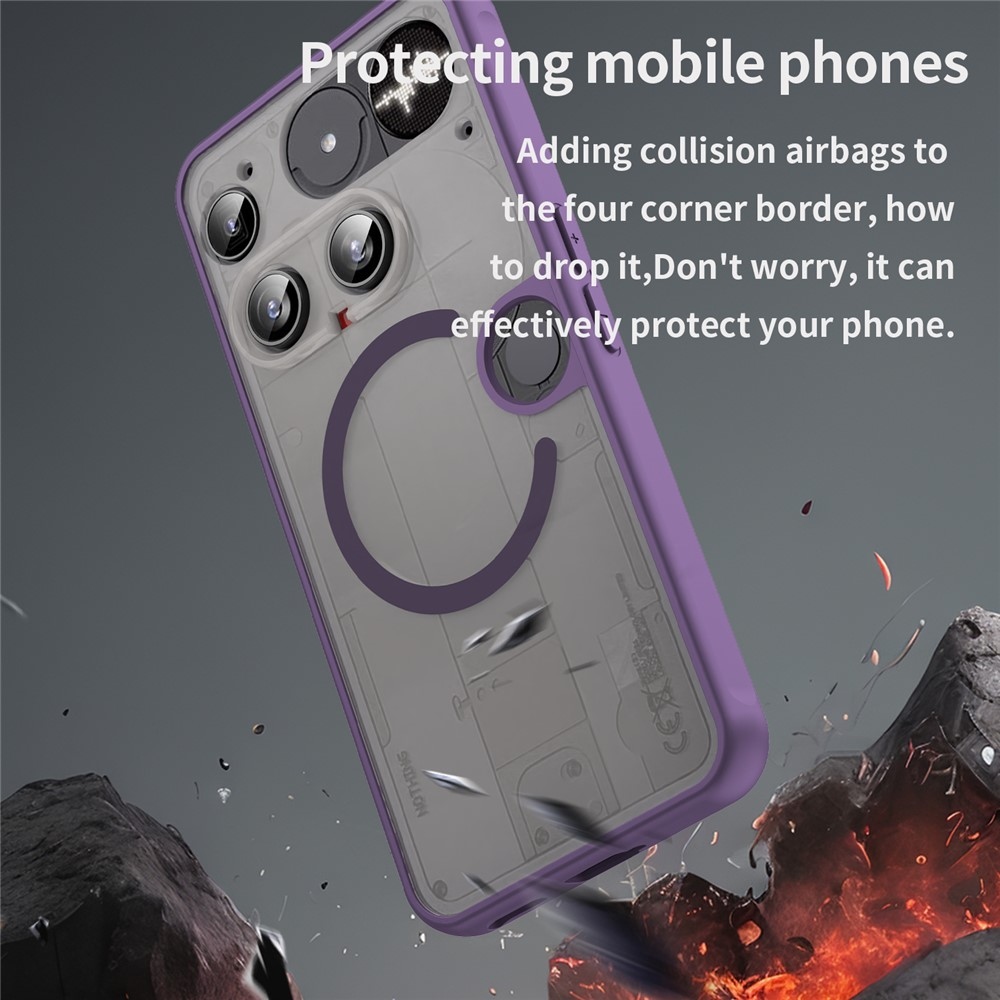 Matta zselés tok MagSafe-zselével Nothing Phone (3) 5G-hez - lila