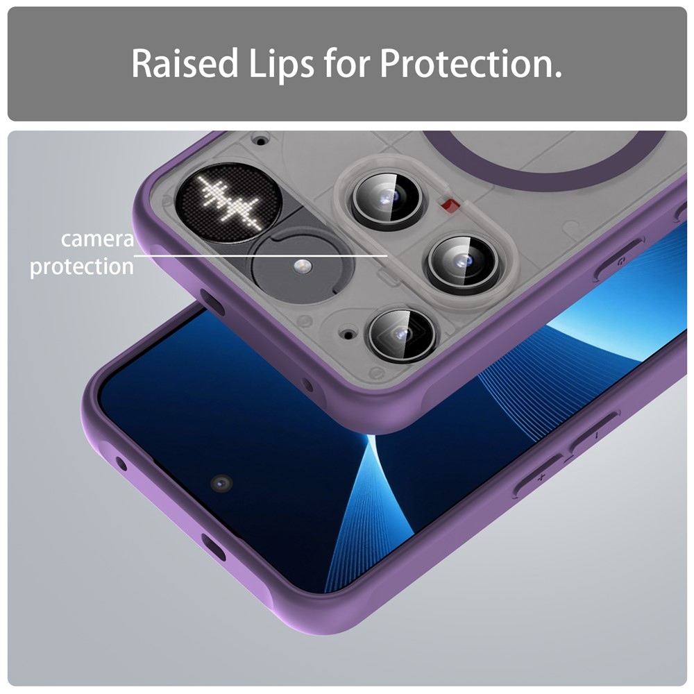Matta zselés tok MagSafe-zselével Nothing Phone (3) 5G-hez - lila