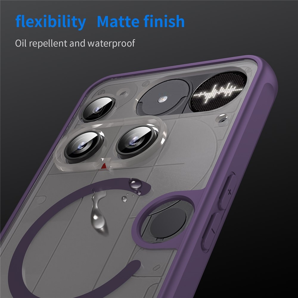 Matta zselés tok MagSafe-zselével Nothing Phone (3) 5G-hez - lila