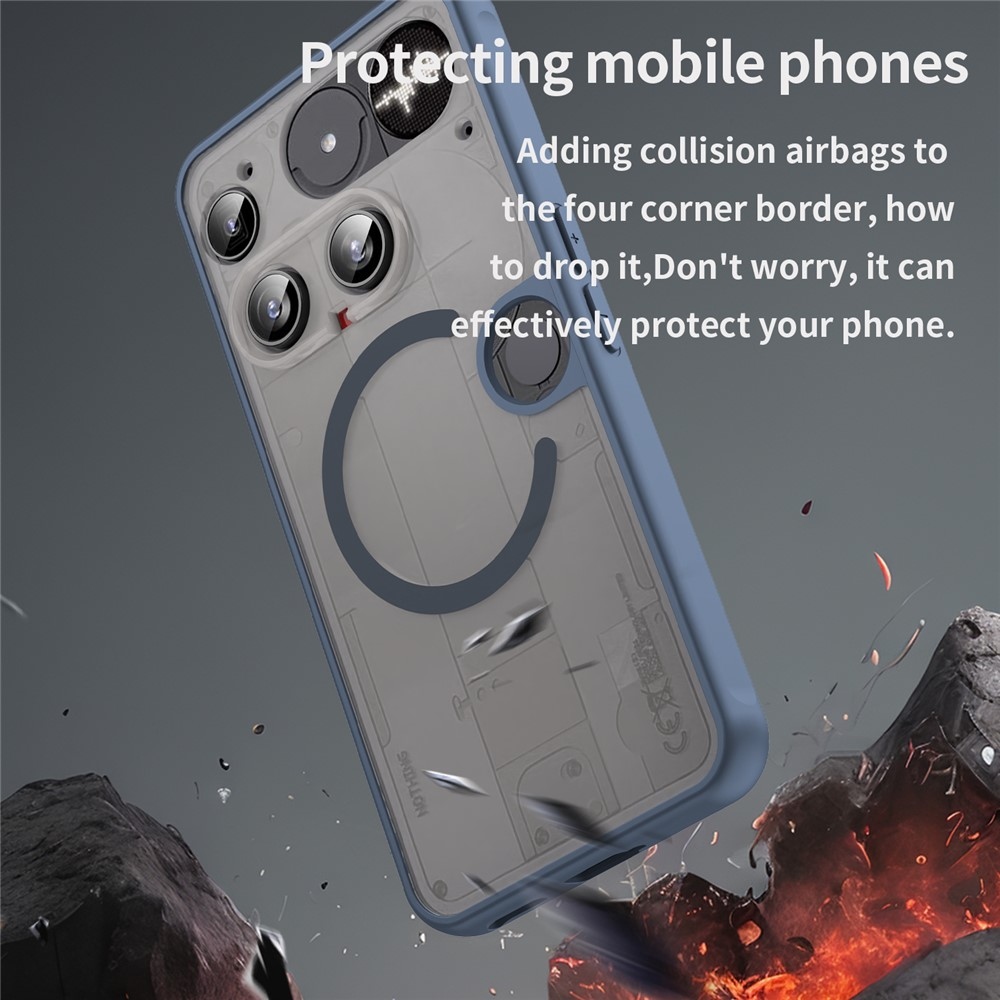 Matta zselés tok MagSafe-zselével Nothing Phone (3) 5G-hez - kék