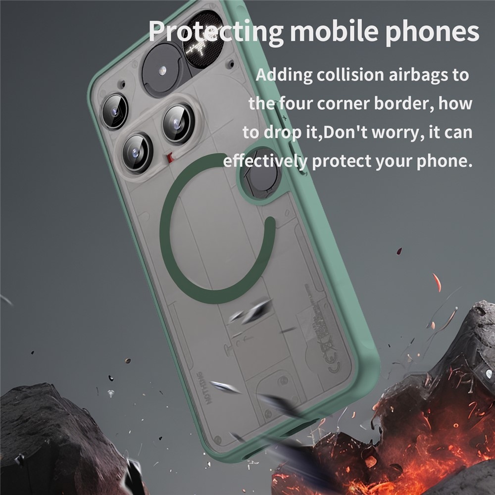 Matta zselés tok MagSafe tokkal Nothing Phone (3) 5G - zöld