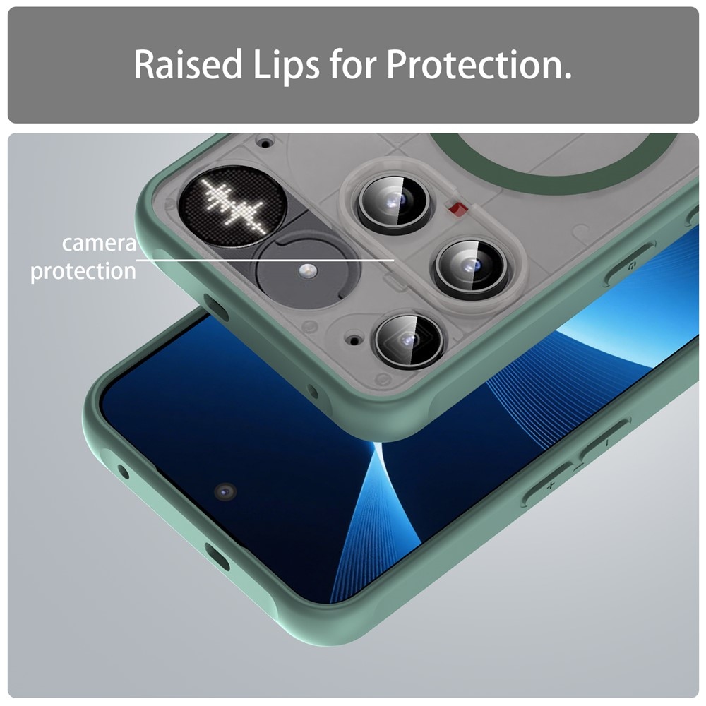 Matta zselés tok MagSafe tokkal Nothing Phone (3) 5G - zöld