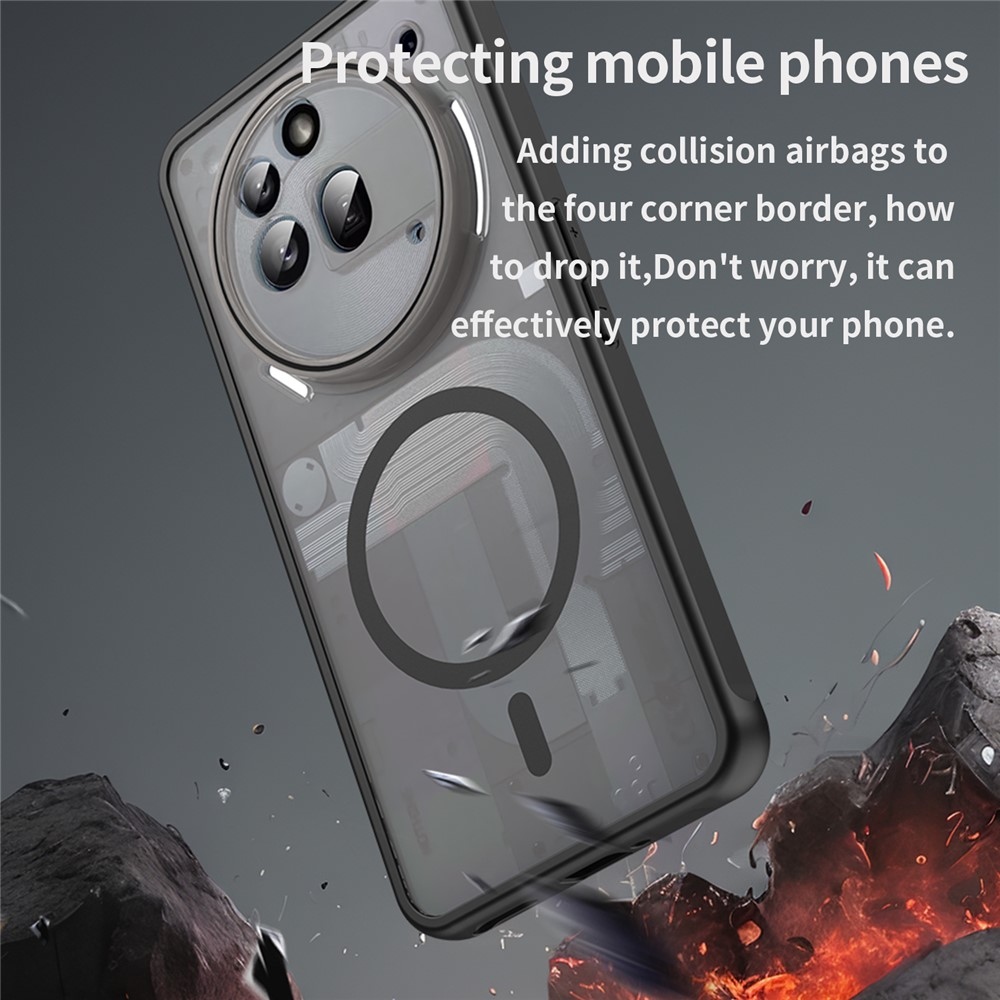 Matta zselés tok MagSafe-zselével a Nothing Phone (3a) Pro készülékhez - fekete
