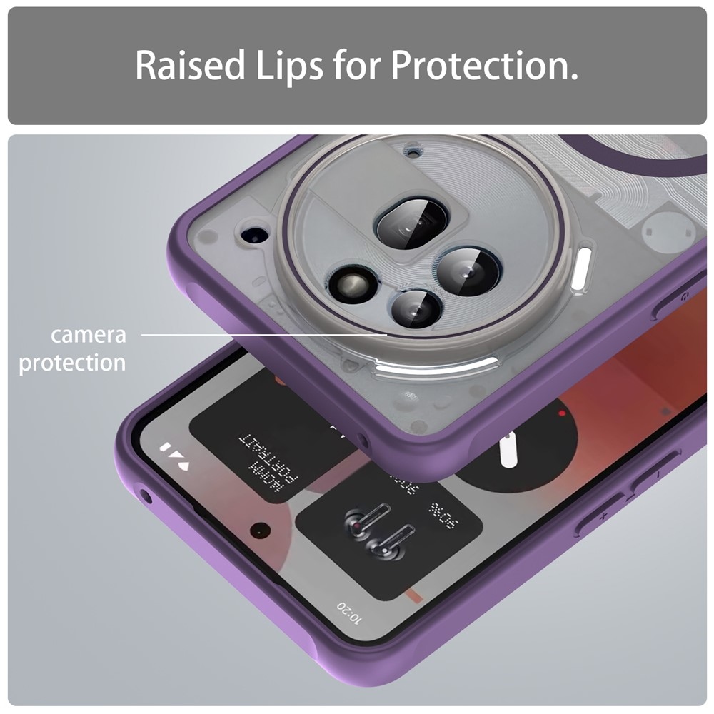 Matte zselés tok MagSafe-rel a Nothing Phone (3a) Pro készülékre - lila