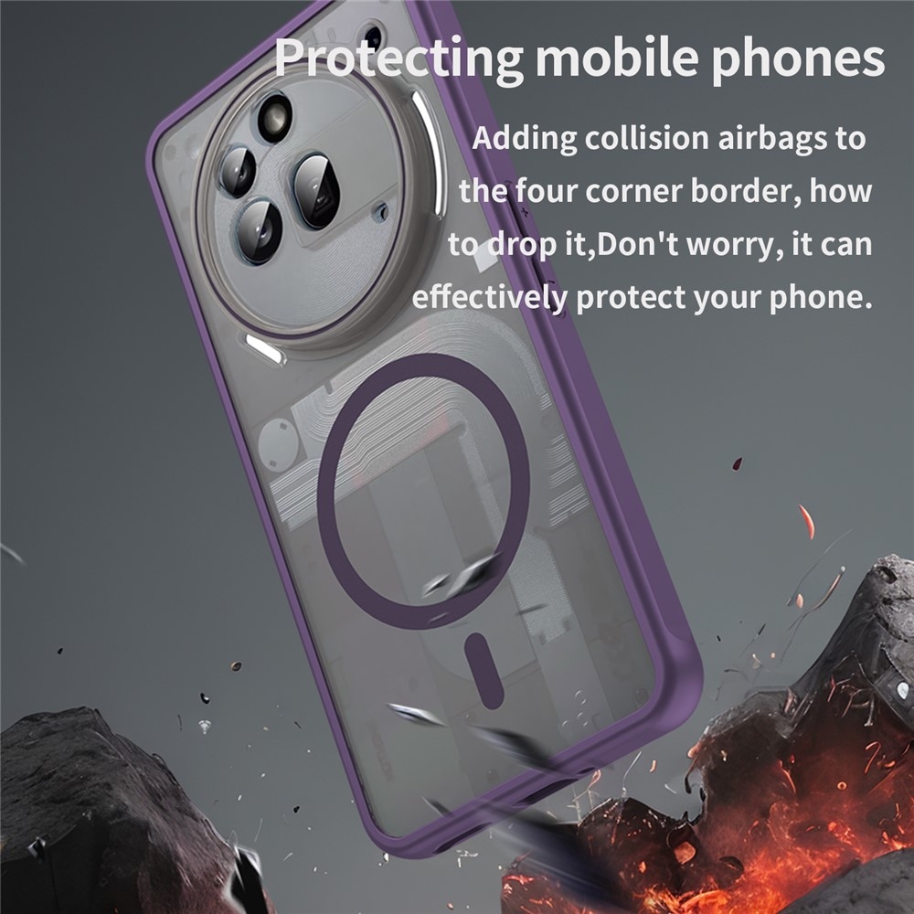 Matte zselés tok MagSafe-rel a Nothing Phone (3a) Pro készülékre - lila