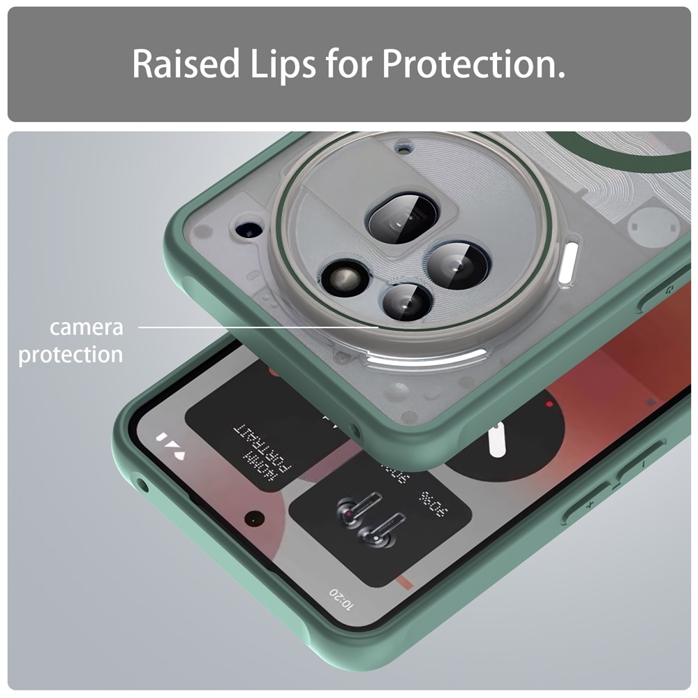 Matta zselés tok MagSafe-zselével a Nothing Phone (3a) Pro készülékhez - zöld