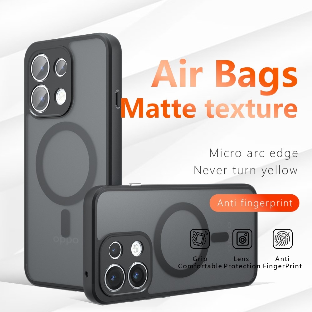 Matt gél tok MagSafe-kompatibilis Oppo Reno 16 FS 5G-hez – fekete