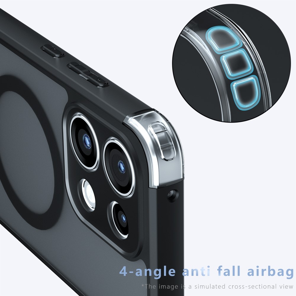 Matt gél tok MagSafe-kompatibilis Oppo Reno 16 FS 5G-hez – fekete