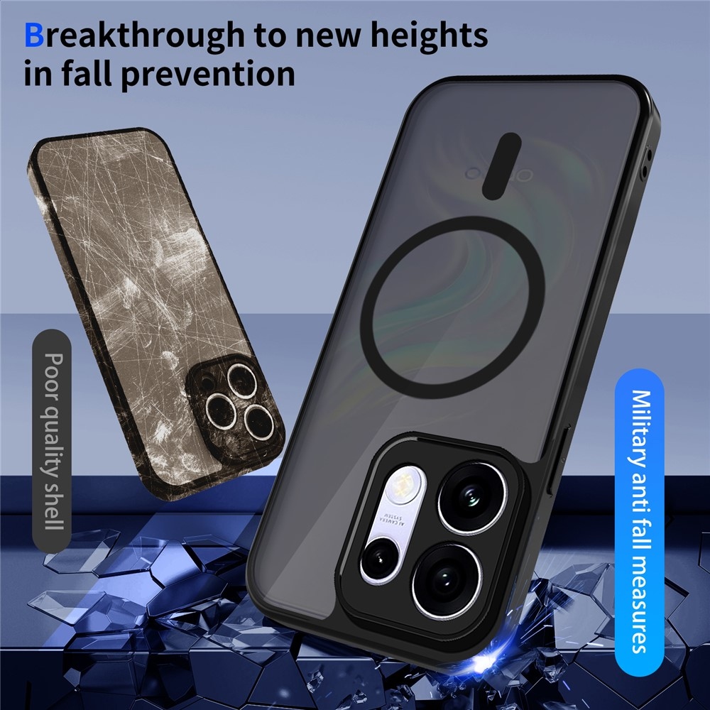 Case matt gél tok MagSafe-vel az Oppo Reno 16 Pro 5G/Oppo Reno 16 5G készülékekhez – fekete