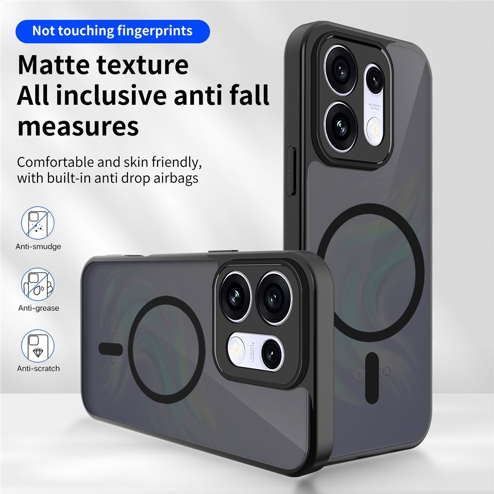 Case matt gél tok MagSafe-vel az Oppo Reno 16 Pro 5G/Oppo Reno 16 5G készülékekhez – fekete