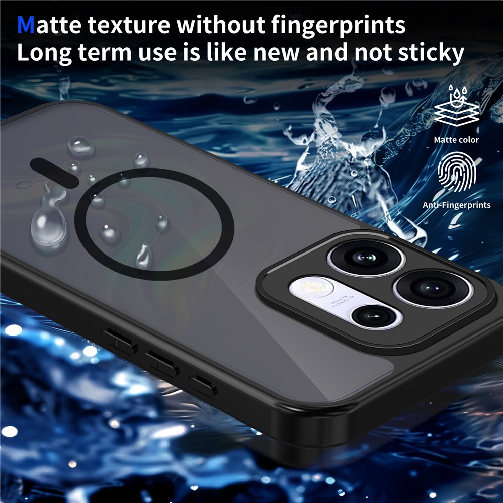 Case matt gél tok MagSafe-vel az Oppo Reno 16 Pro 5G/Oppo Reno 16 5G készülékekhez – fekete
