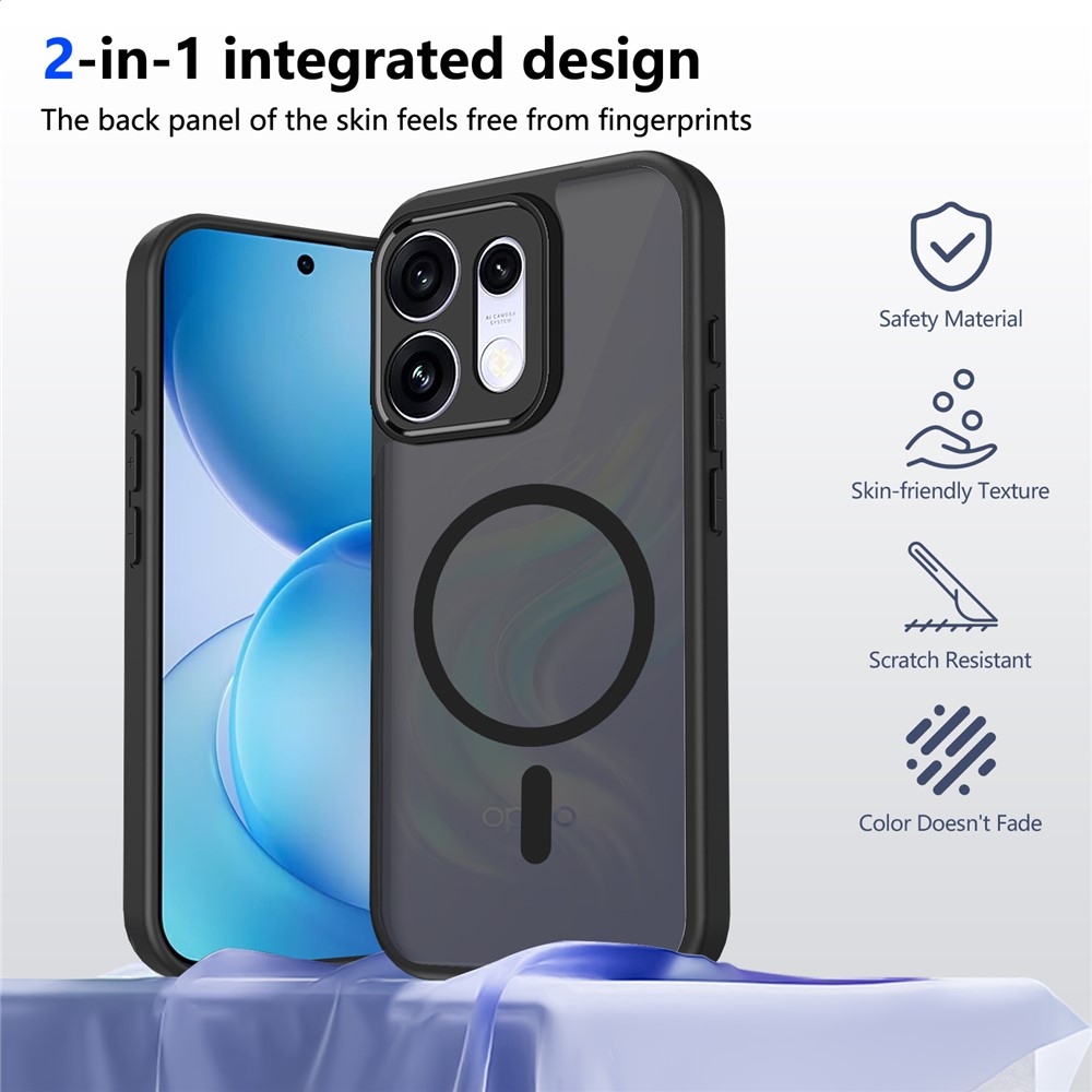 Case matt gél tok MagSafe-vel az Oppo Reno 16 Pro 5G/Oppo Reno 16 5G készülékekhez – fekete