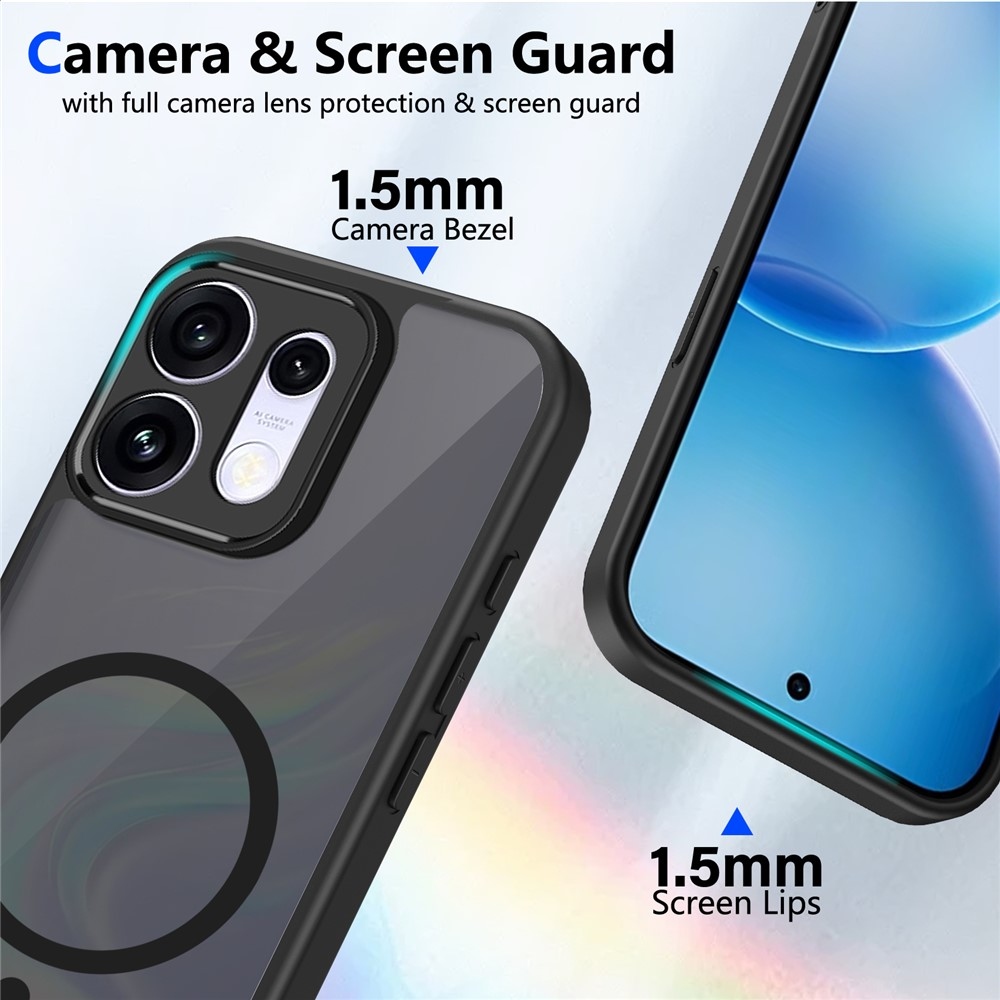 Case matt gél tok MagSafe-vel az Oppo Reno 16 Pro 5G/Oppo Reno 16 5G készülékekhez – fekete