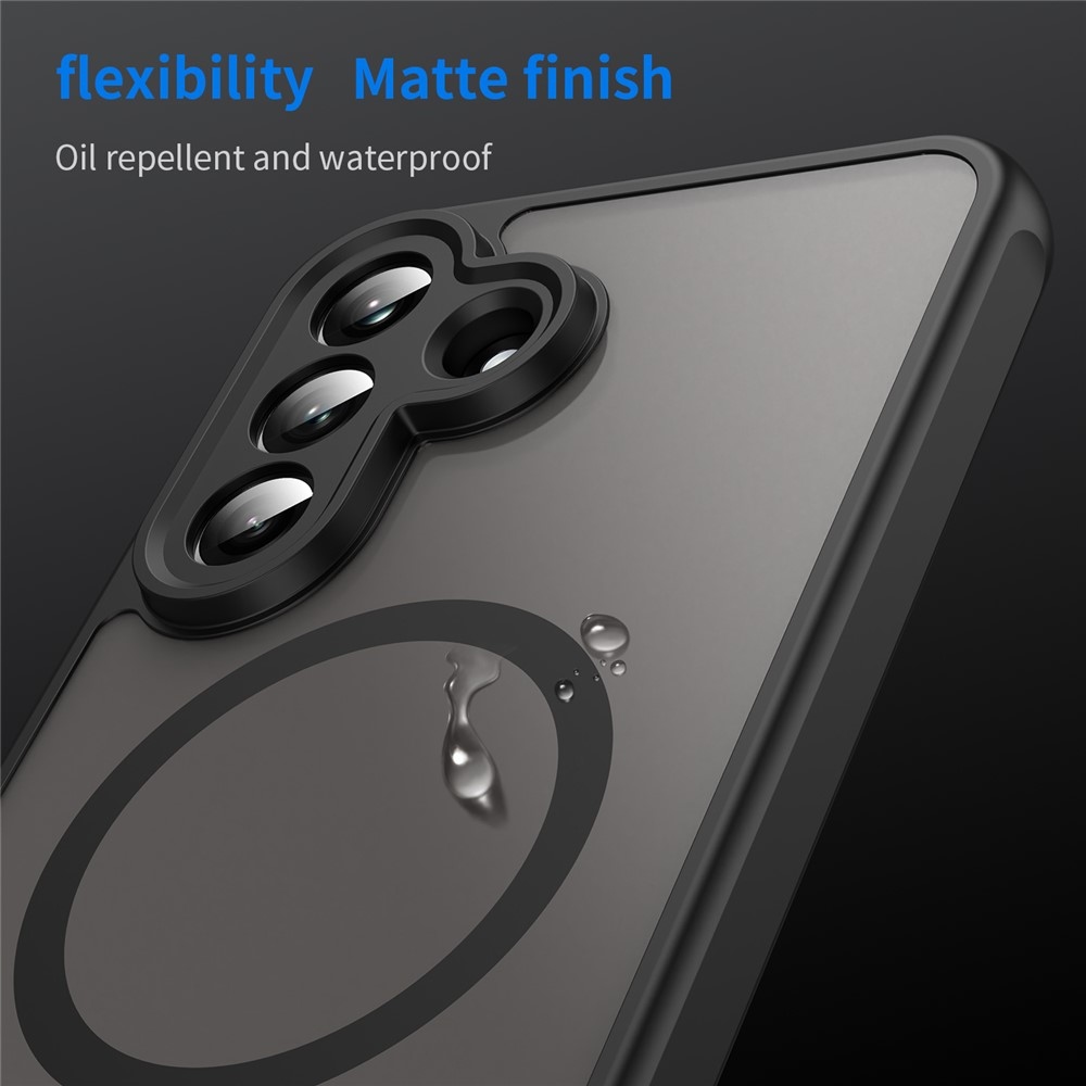 Matta zselés tok MagSafe-val Samsung Galaxy A37 5G-hez - fekete