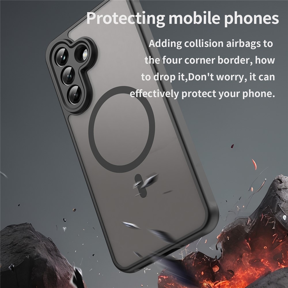 Matta zselés tok MagSafe-val Samsung Galaxy A37 5G-hez - fekete