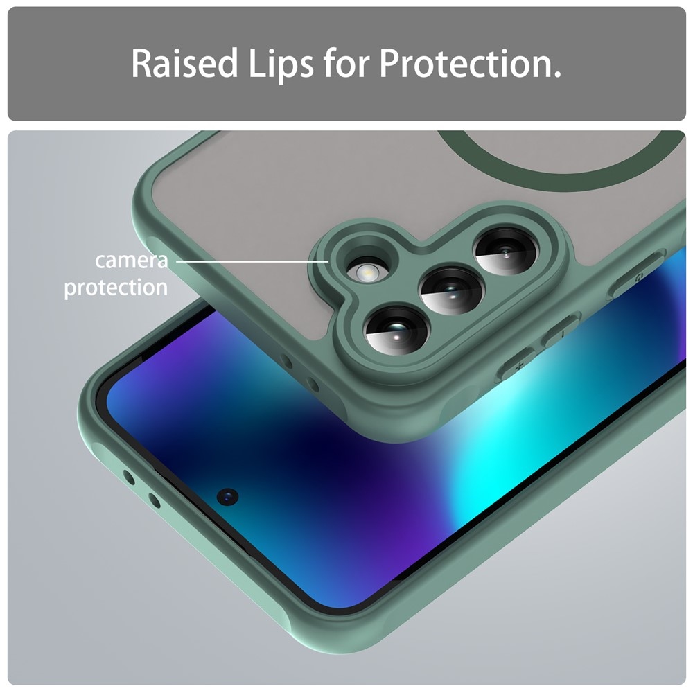 Matt zselés tok MagSafe tok a Samsung Galaxy A37 5G készülékre - zöld