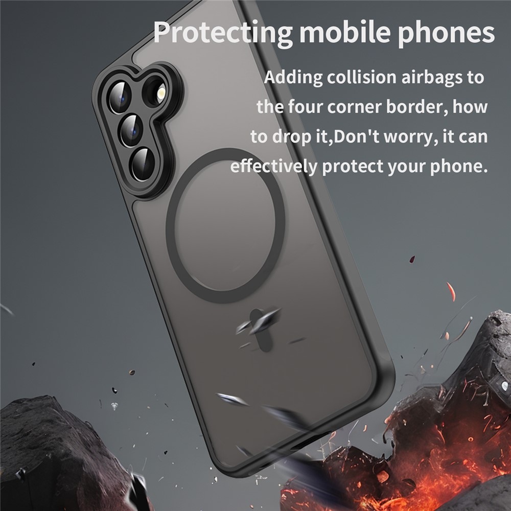 Matta zselés tok MagSafe-val Samsung Galaxy A57 5G-hez - fekete