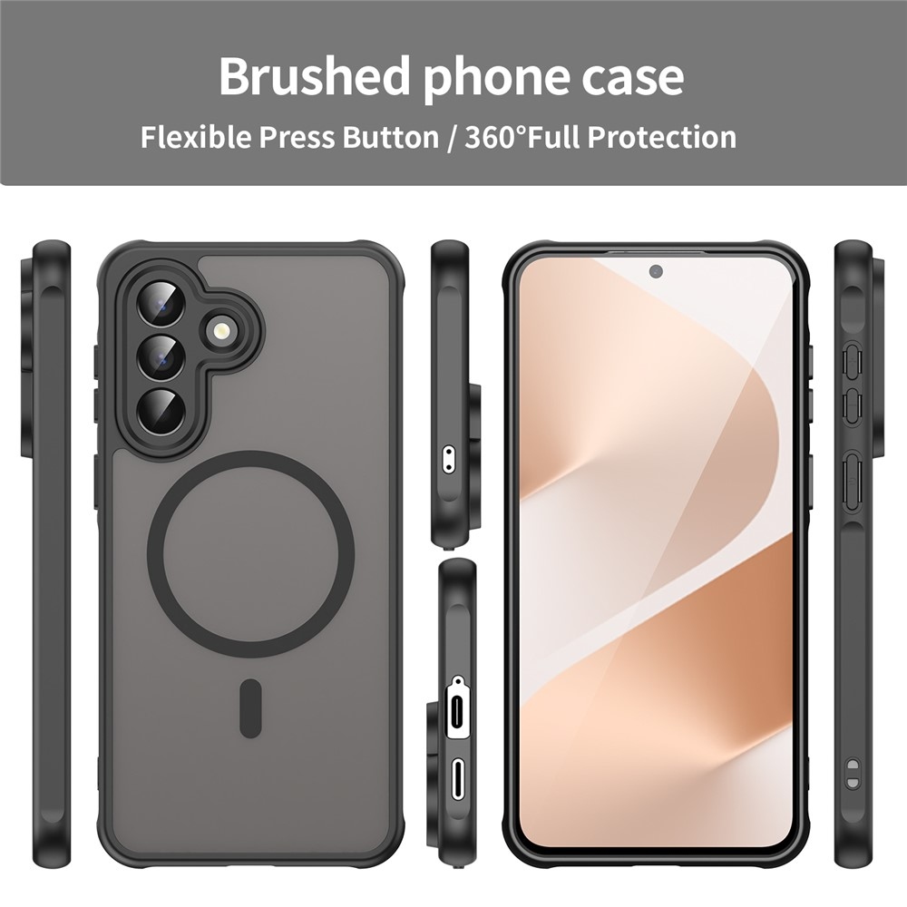 Matta zselés tok MagSafe-val Samsung Galaxy A57 5G-hez - fekete