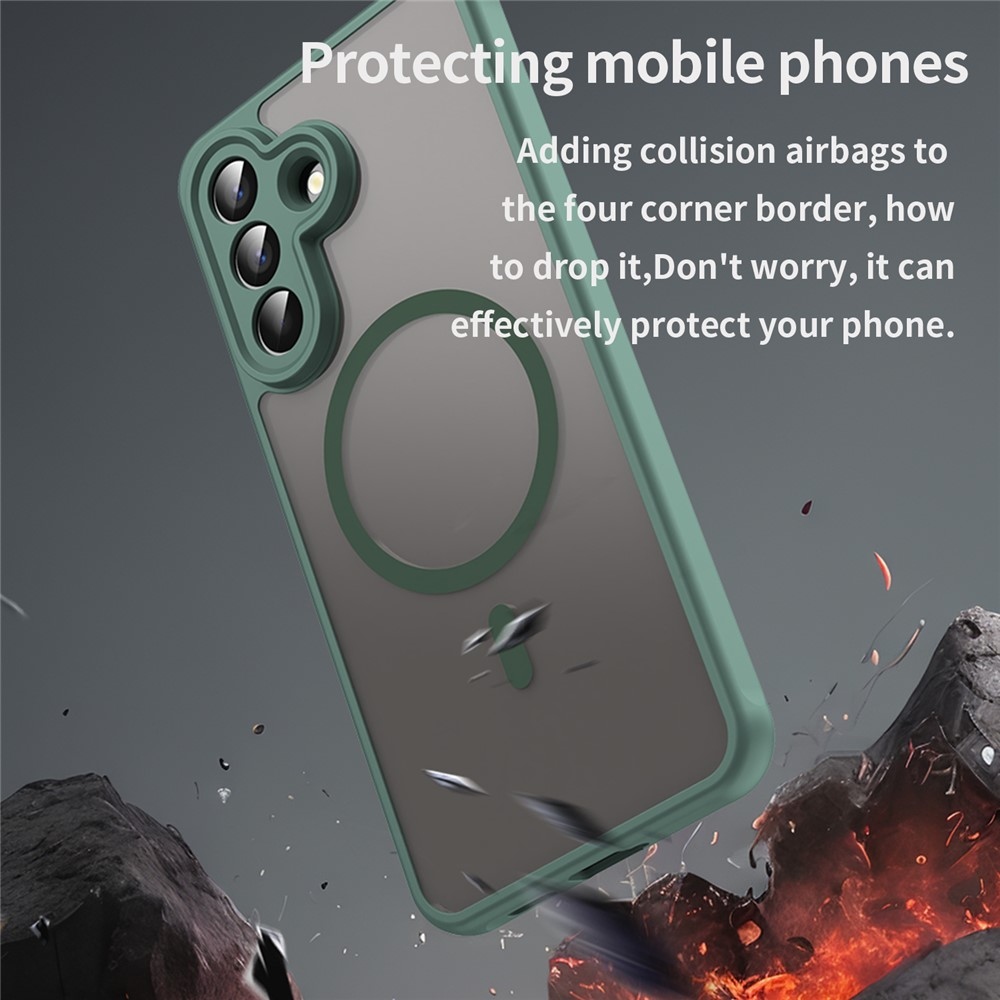 Matt zselés tok MagSafe tok a Samsung Galaxy A57 5G készülékre - zöld