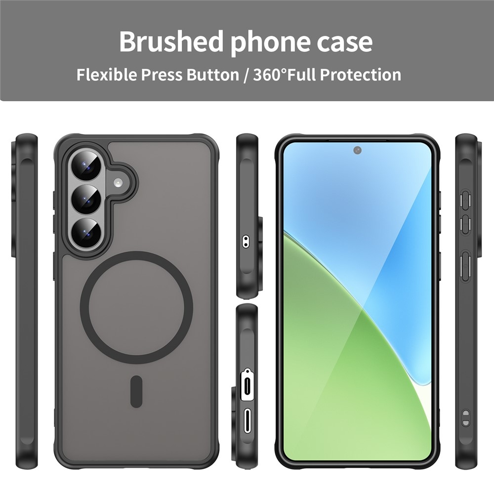 Matta zselés tok MagSafe tokkal Samsung Galaxy S26+ készülékhez - fekete