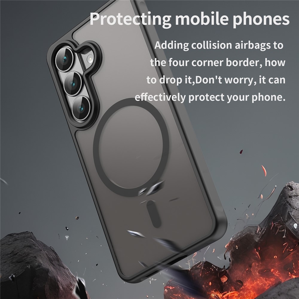 Matta zselés tok MagSafe-val Samsung Galaxy S26/S26 Pro készülékhez - fekete