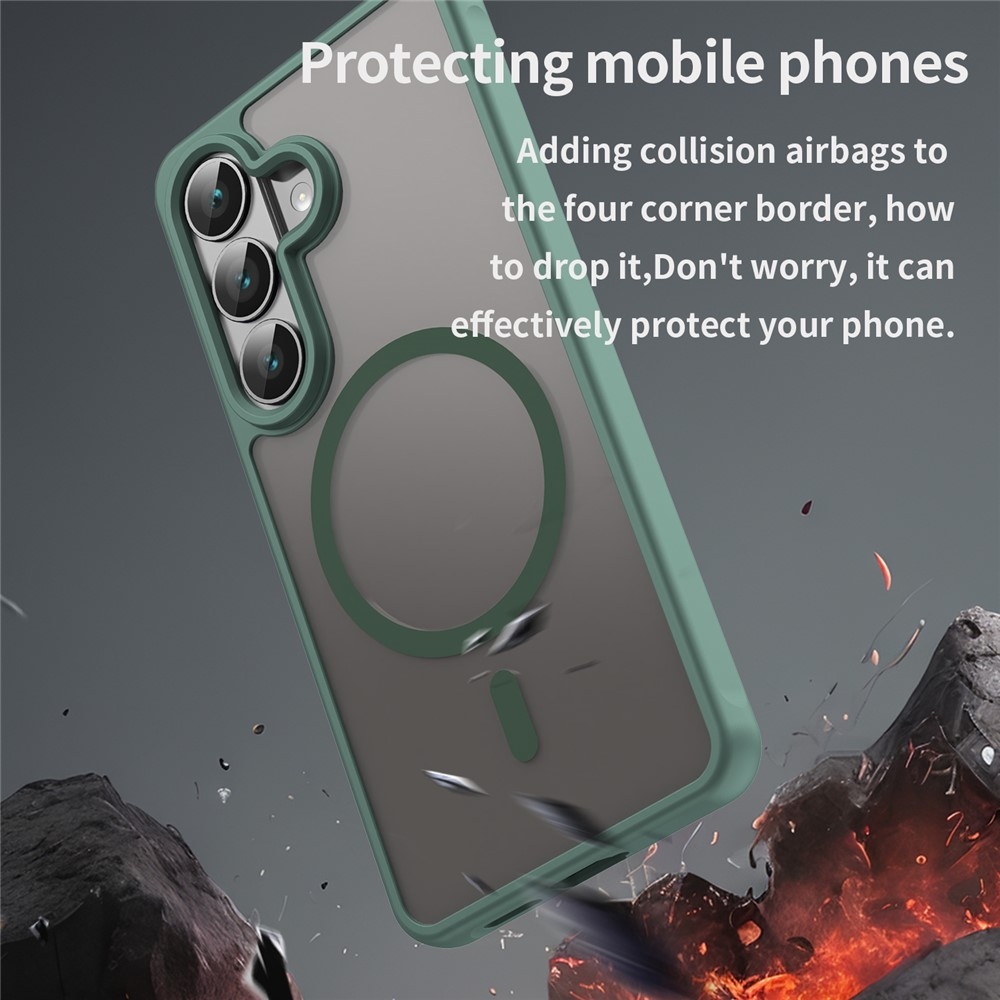 Matta zselés tok MagSafe-val Samsung Galaxy S26/S26 Pro készülékhez - zöld