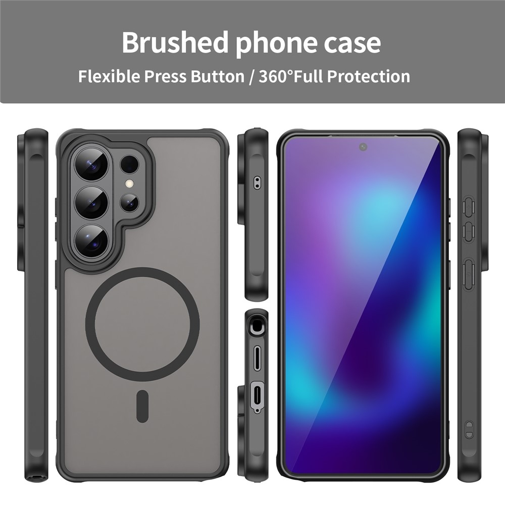 Matta zselés tok MagSafe tok Samsung Galaxy S26 Ultra készülékhez - fekete