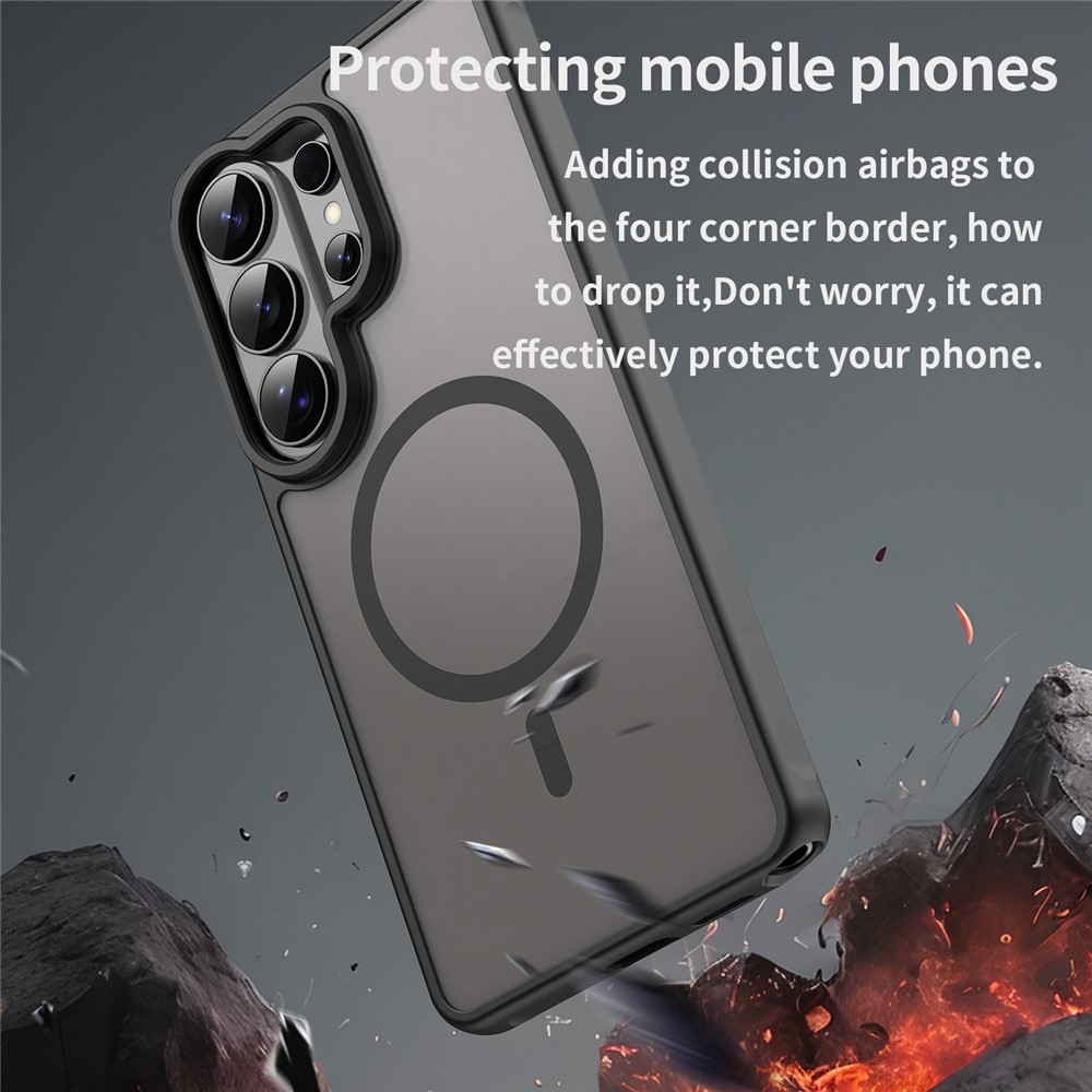 Matta zselés tok MagSafe tok Samsung Galaxy S26 Ultra készülékhez - fekete