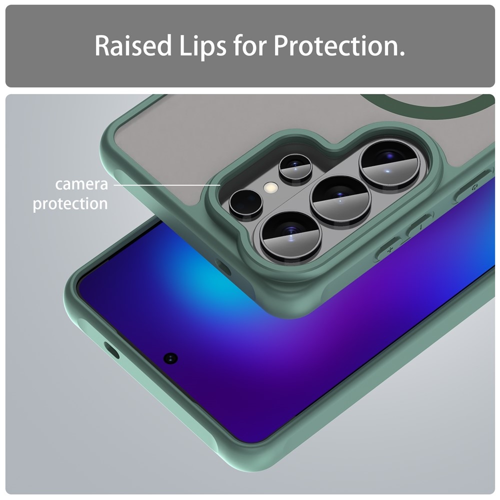 Matta zselés tok MagSafe tok Samsung Galaxy S26 Ultra készülékhez - zöld