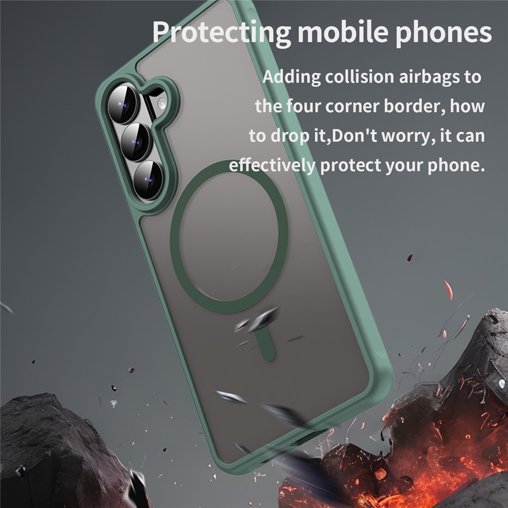 Matta zselés tok MagSafe tokkal Samsung Galaxy S26+ készülékhez - zöld