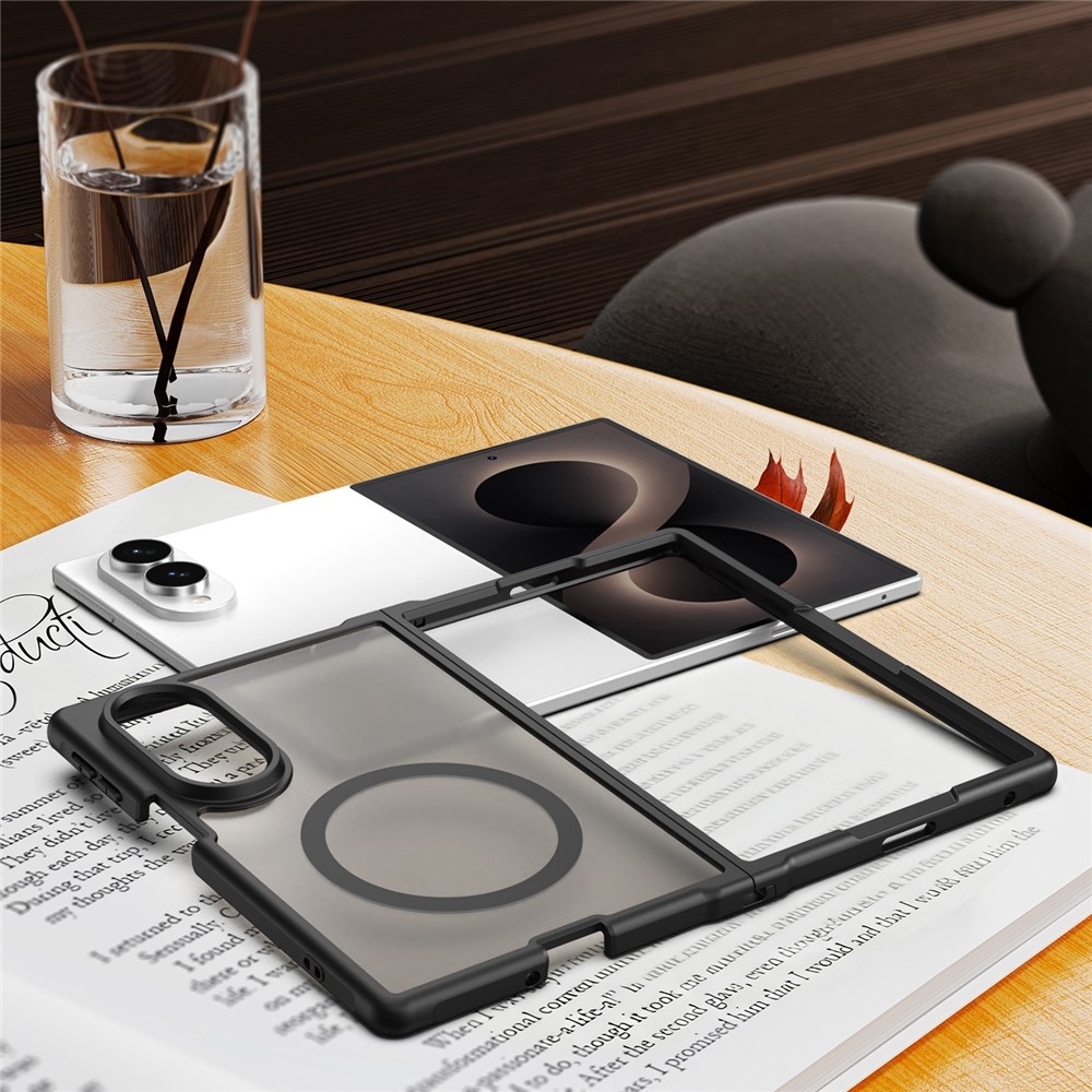 Matt gél tok MagSafe-kompatibilis Samsung Galaxy Z Fold8 5G-hez – fekete