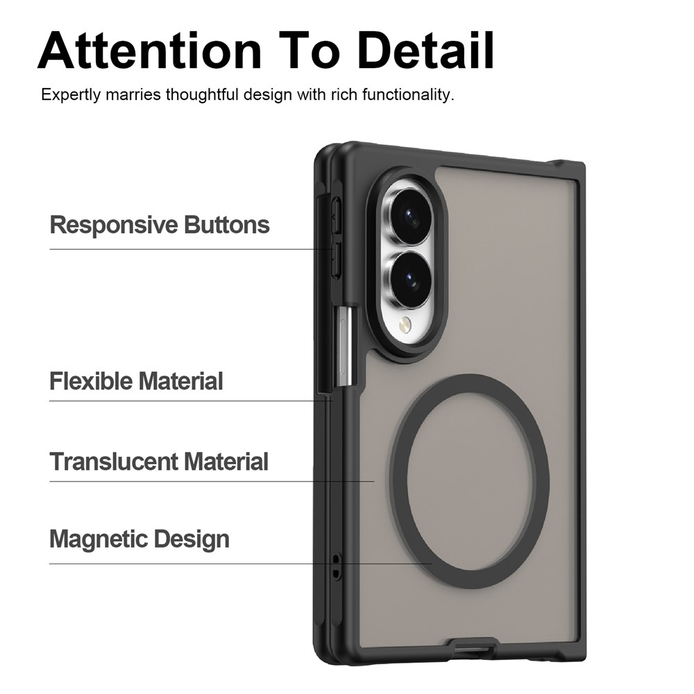 Matt gél tok MagSafe-kompatibilis Samsung Galaxy Z Fold8 5G-hez – fekete