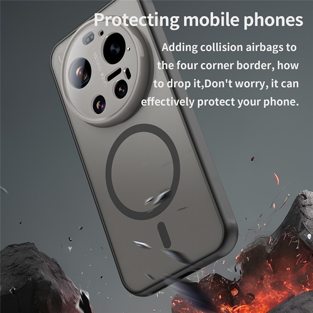 Tojás matt zselés tok MagSafe a Xiaomi 17 Ultra-ra - fekete