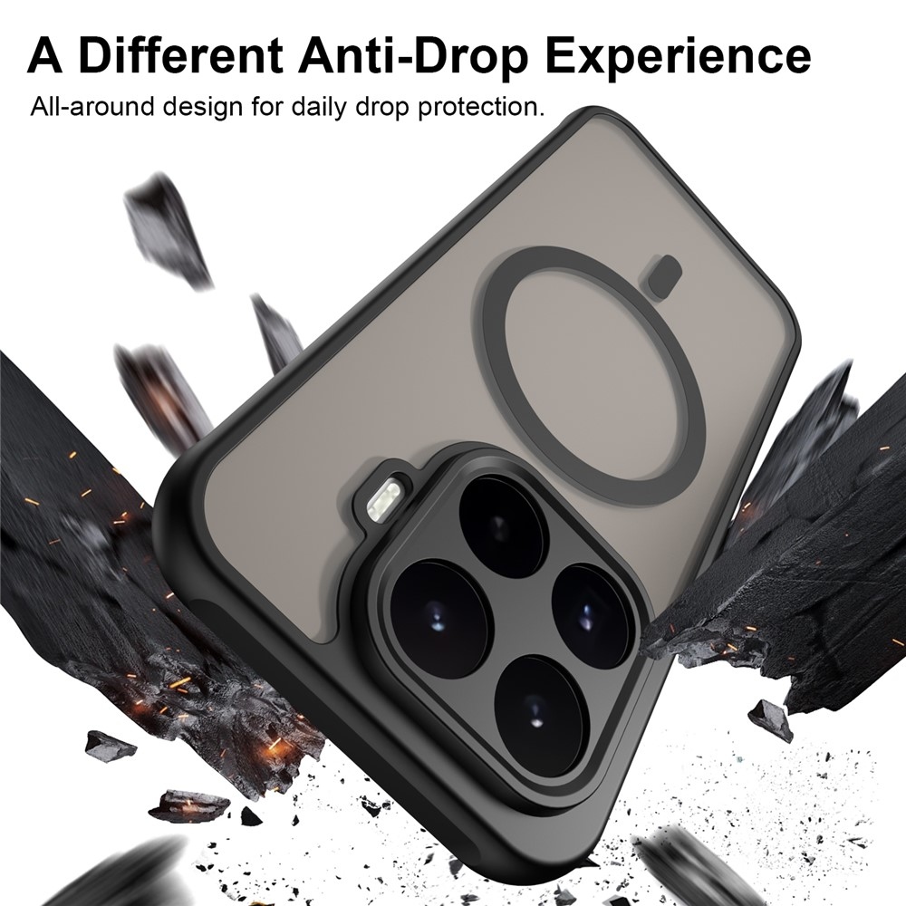 Matt gél tok MagSafe-kompatibilis a Xiaomi 17T-hez – fekete