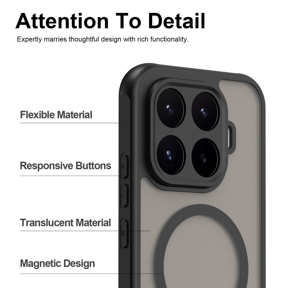 Matt gél tok MagSafe-kompatibilis a Xiaomi 17T-hez – fekete