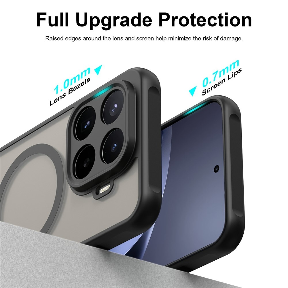 Matt gél tok MagSafe-kompatibilis a Xiaomi 17T Pro-hoz – fekete