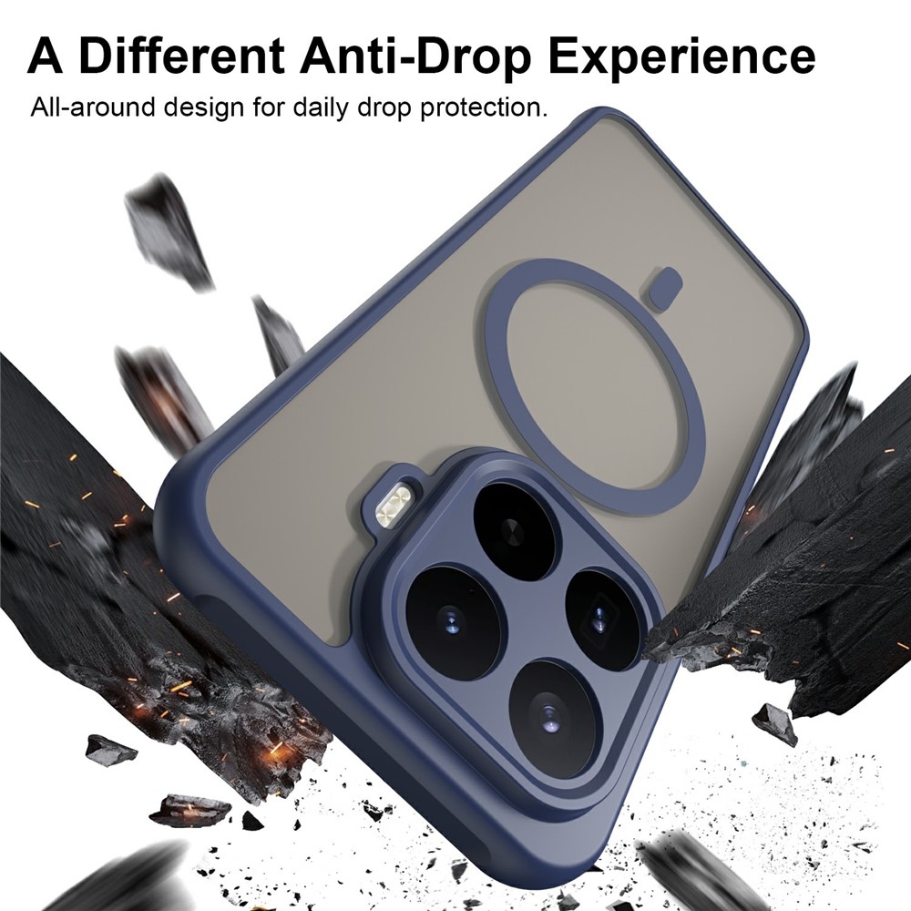 Matt gél tok MagSafe-kompatibilis a Xiaomi 17T Pro-hoz – kék