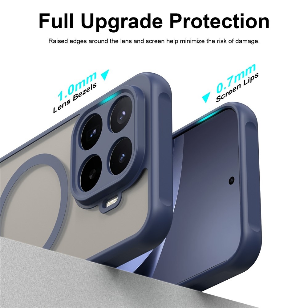 Matt gél tok MagSafe-kompatibilis a Xiaomi 17T Pro-hoz – kék