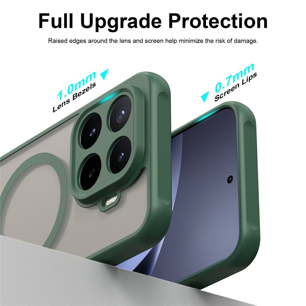 Mát matt gél tok MagSafe-kompatibilis a Xiaomi 17T Pro-hoz – zöld
