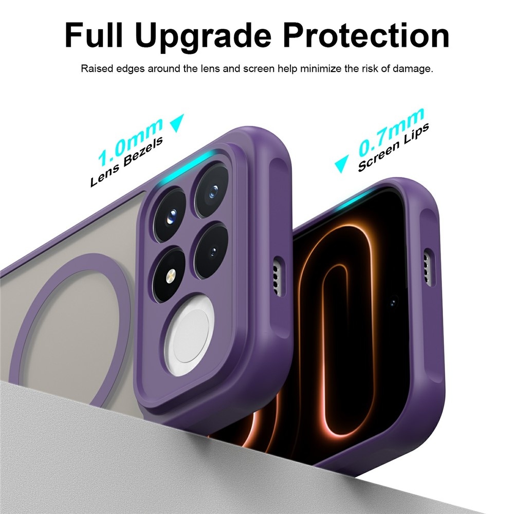 Matt gél tok MagSafe-kompatibilis a Xiaomi Poco F9 Pro 5G-hez – lila