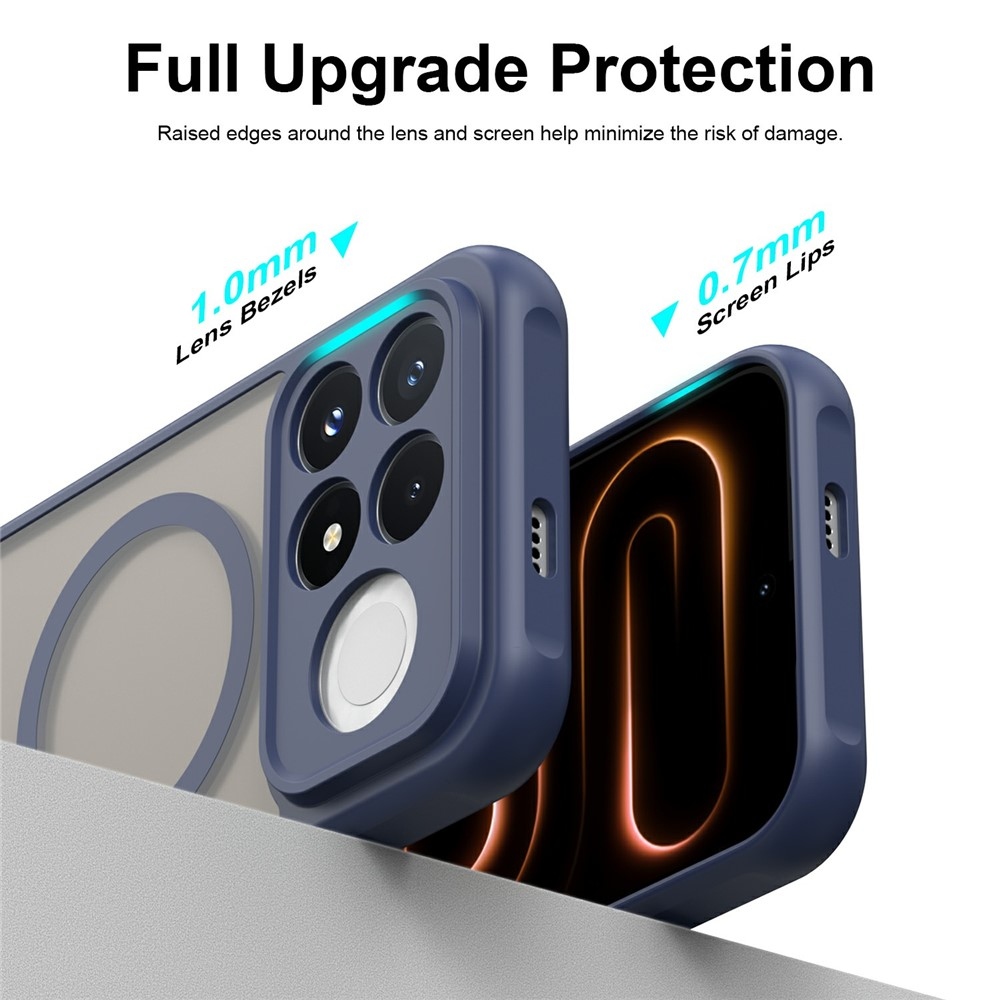 Matt gél tok MagSafe-kompatibilis a Xiaomi Poco F9 Pro 5G-hez – kék
