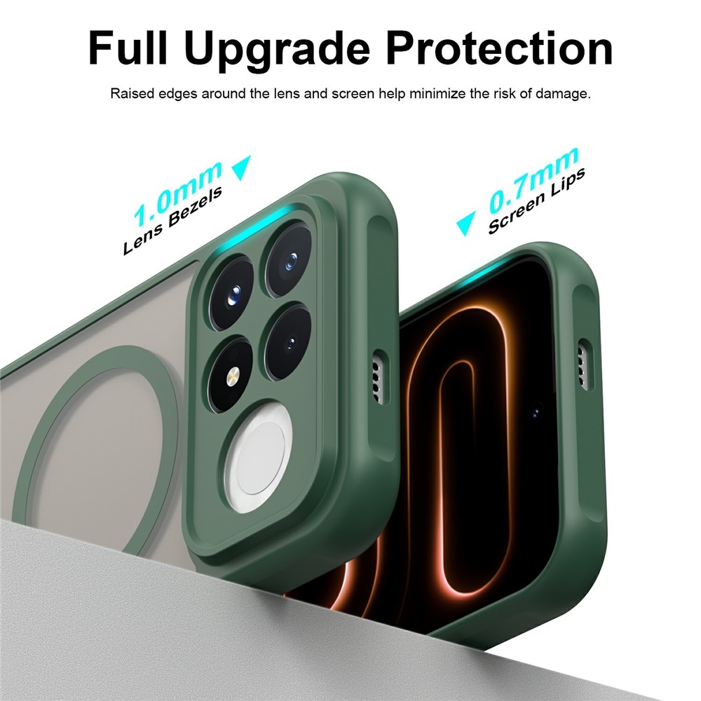 Matte gél tok MagSafe-kompatibilis a Xiaomi Poco F9 Pro 5G-hez – zöld