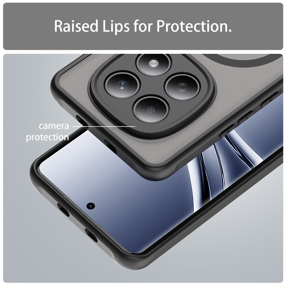 Matt zselés tok MagSafe tok Xiaomi Poco M8 5G/Redmi Note 15 5G/Note 15 4G - fekete