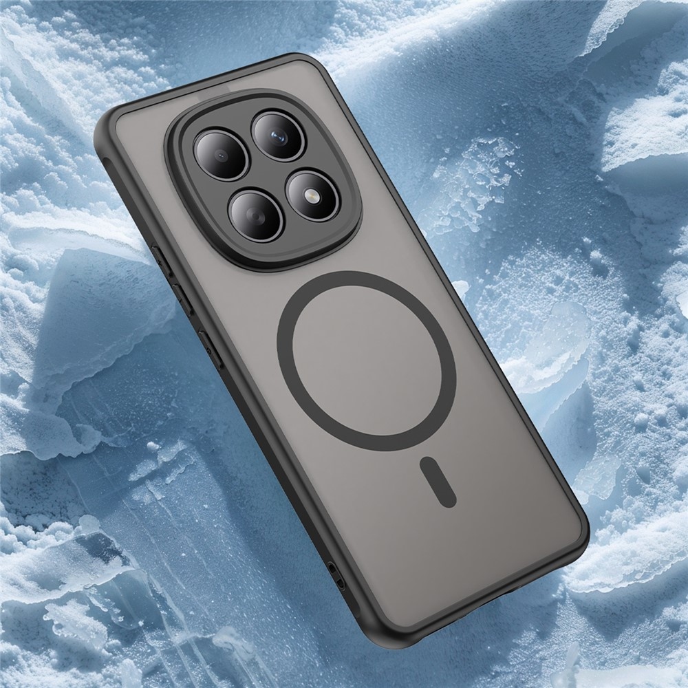 Matt zselés tok MagSafe tok Xiaomi Poco M8 5G/Redmi Note 15 5G/Note 15 4G - fekete