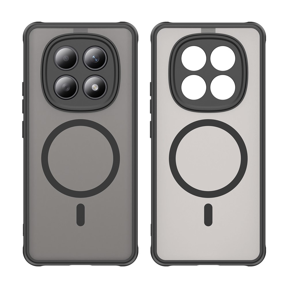 Matt zselés tok MagSafe tok Xiaomi Poco M8 5G/Redmi Note 15 5G/Note 15 4G - fekete