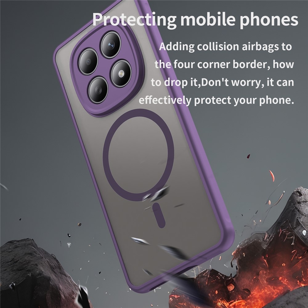 Matt zselés tok MagSafe tok Xiaomi Poco M8 5G/Redmi Note 15 5G/Note 15 4G - lila