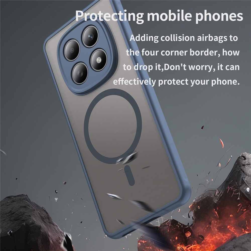 Matt zselés tok MagSafe tok Xiaomi Poco M8 5G/Redmi Note 15 5G/Note 15 4G - kék