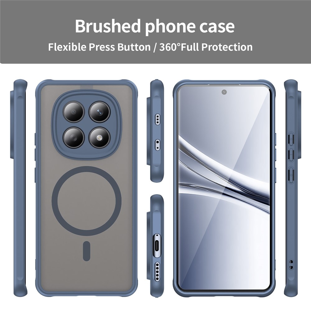 Matt zselés tok MagSafe tok Xiaomi Poco M8 5G/Redmi Note 15 5G/Note 15 4G - kék