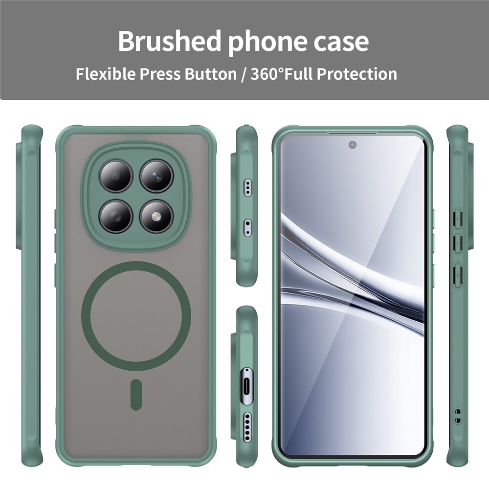 Matta zselés tok MagSafe tok Xiaomi Poco M8 5G/Redmi Note 15 5G/Note 15 4G - zöld